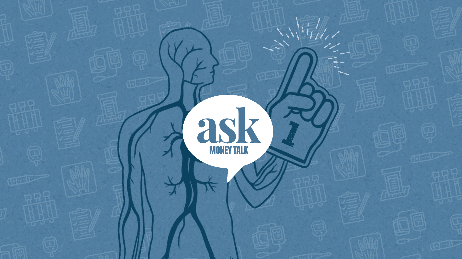 AskMoneyTalk logo with medical diagram