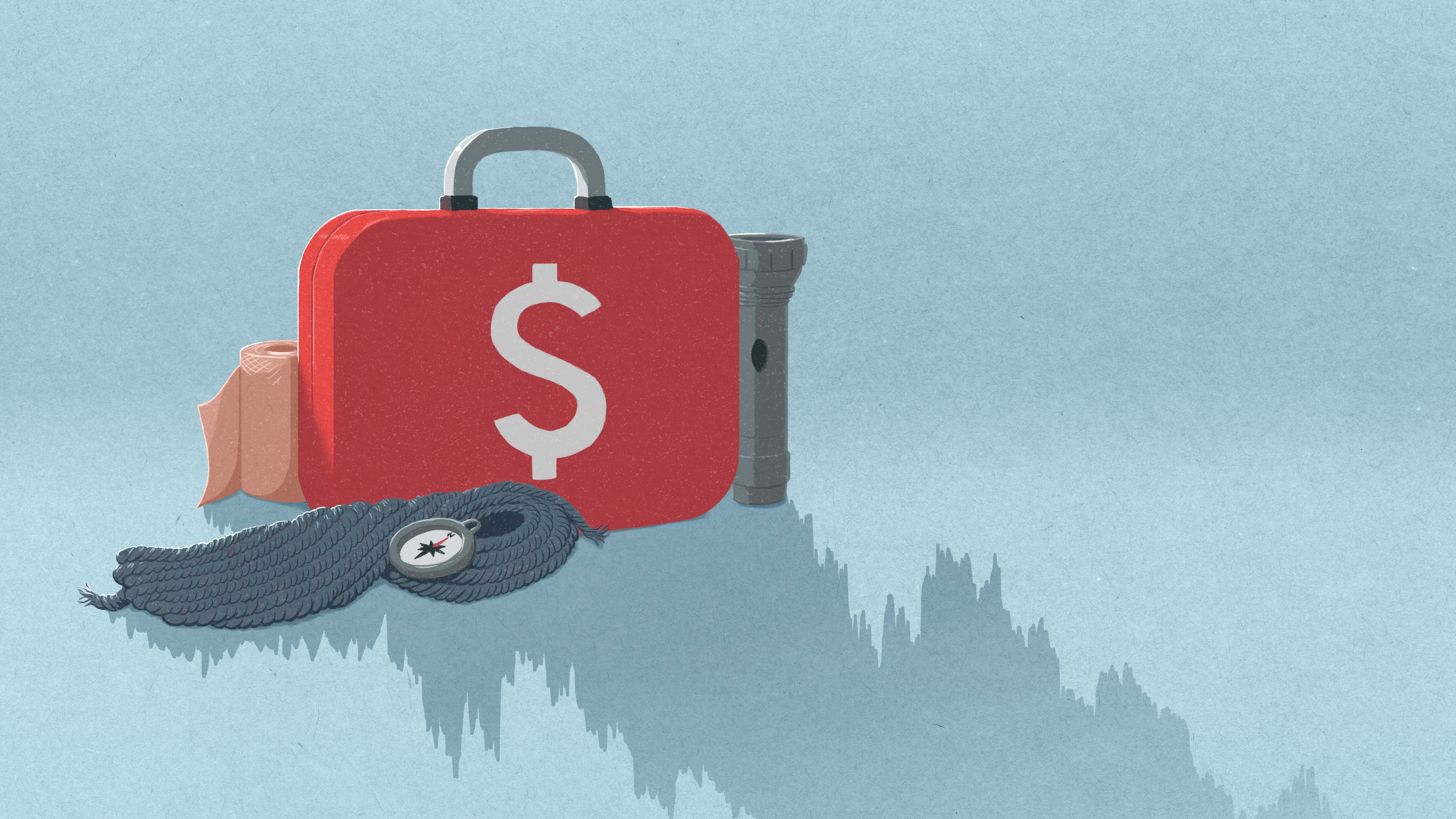 illustration of luggage with a dollar sign