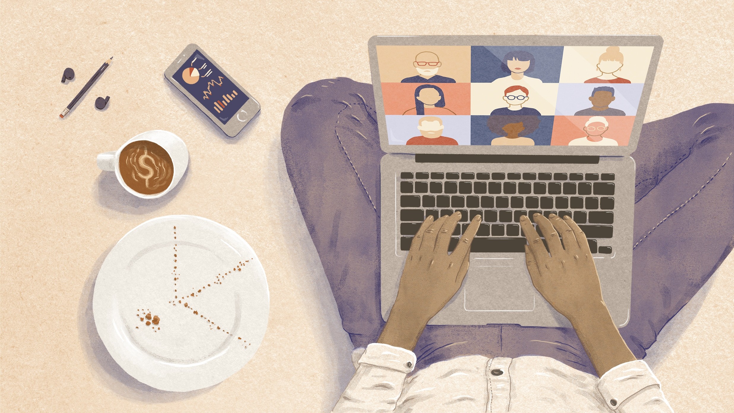 illustration of a person working from home