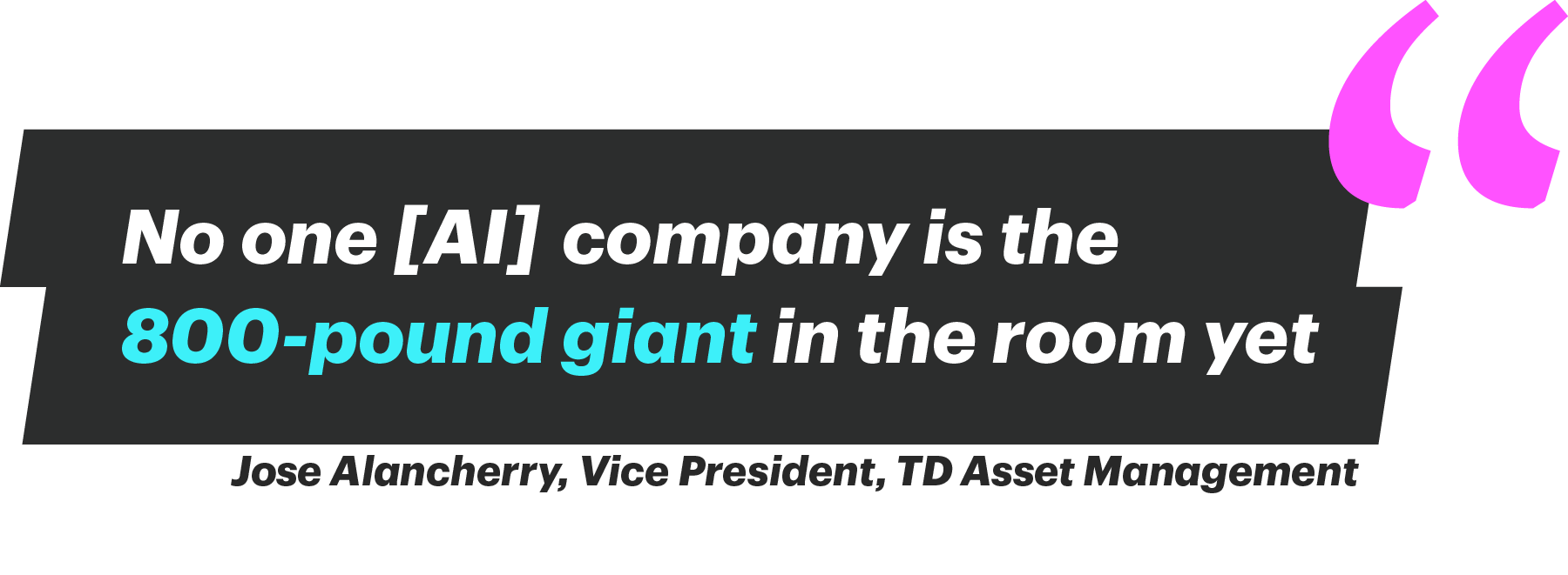 "No one [AI] company is the 800-pound giant in the room yet" - Jose Alancherry, Vice President, TD Asset Management